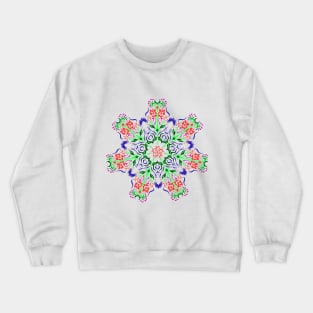 Polish Flower Design Crewneck Sweatshirt